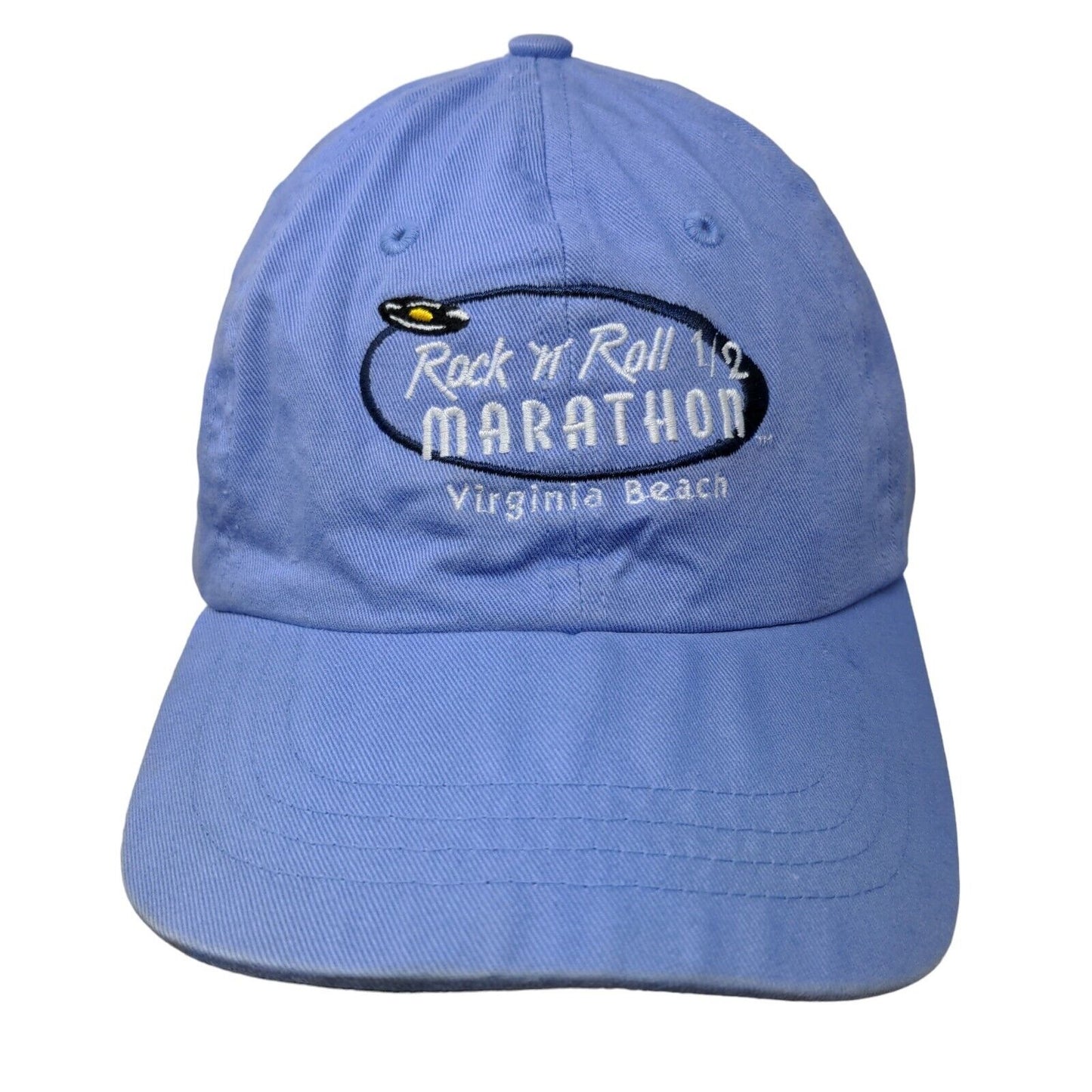 Rock 'N' Roll 1/2 Marathon Virginia Beach Strapback Hat Blue OSFA Embroidered