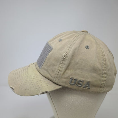 KBETHOS Baseball Cap Beige One Size Distressed American Flag USA Embroidery Hat