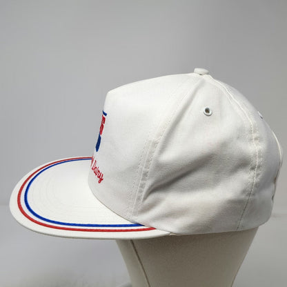 Kap King 5 Panel White Snapback Vandervegt Dairy ABS Logo Made USA Hat Vintage