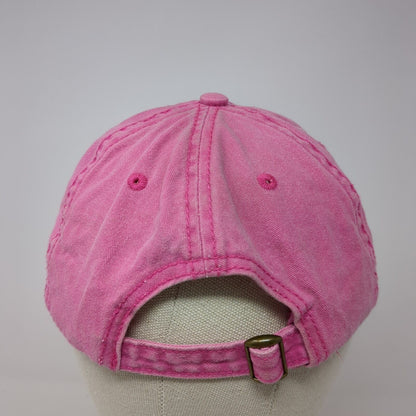 Unbranded Slideback Hat Pink One Size Adjustable Vented Holes 6 Panel Blank