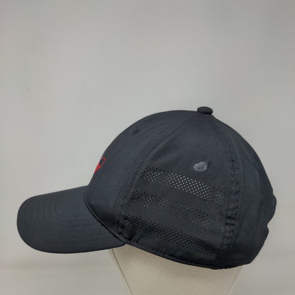 Adidas Snapback Hat Black OSFM Adjustable Embroidered Trefoil Breathable