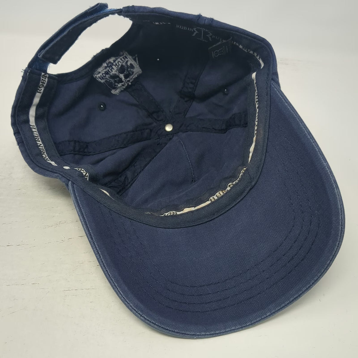 Robin Ruth 5 Panel Blue One Size Strapback California Bear Logo Hat Cotton