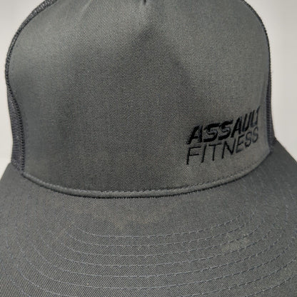 Assault Fitness Snapback Trucker Hat Gray OS Adjustable Mesh Classics Yupoong