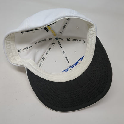 Optimist Football Fitted Hat White L/XL Flexfit Embroidered Pulse Richardson