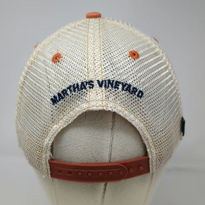 Legacy Trucker Hat Orange One Size Martha's Vineyard Backwater Trading Co Mesh