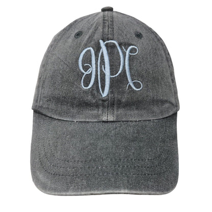 JPC Slideback Hat Gray One Size Adjustable Embroidered 6 Panel Adams