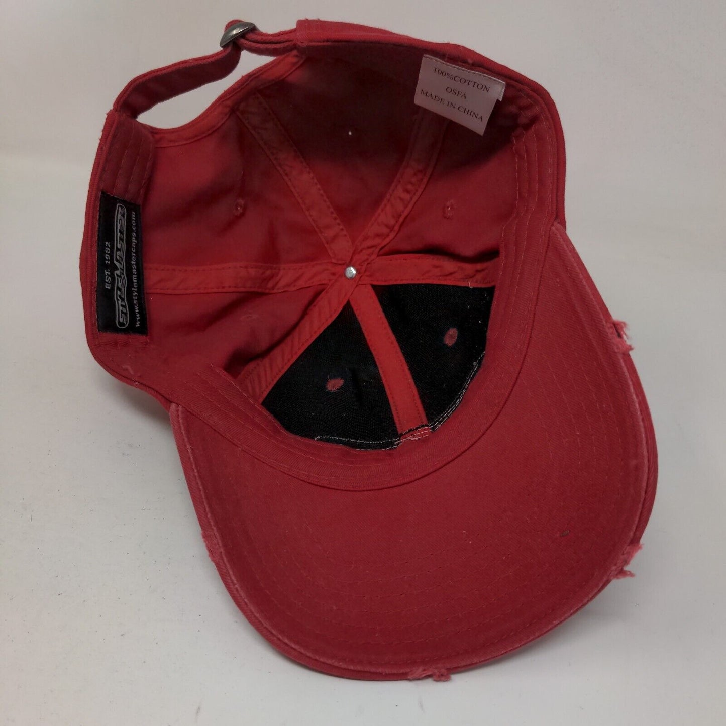 Jim Beam Slideback Hat Red OSFA Adjustable Vented Holes 6 Panel Style Master