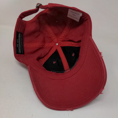 Jim Beam Slideback Hat Red OSFA Adjustable Vented Holes 6 Panel Style Master