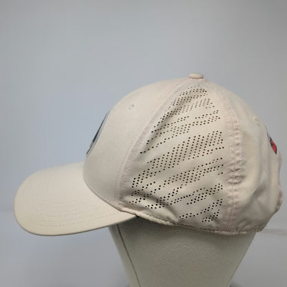 Jurassic Park T-Rex Logo Beige Snapback Hat One Size Laser Cut Performance Movie