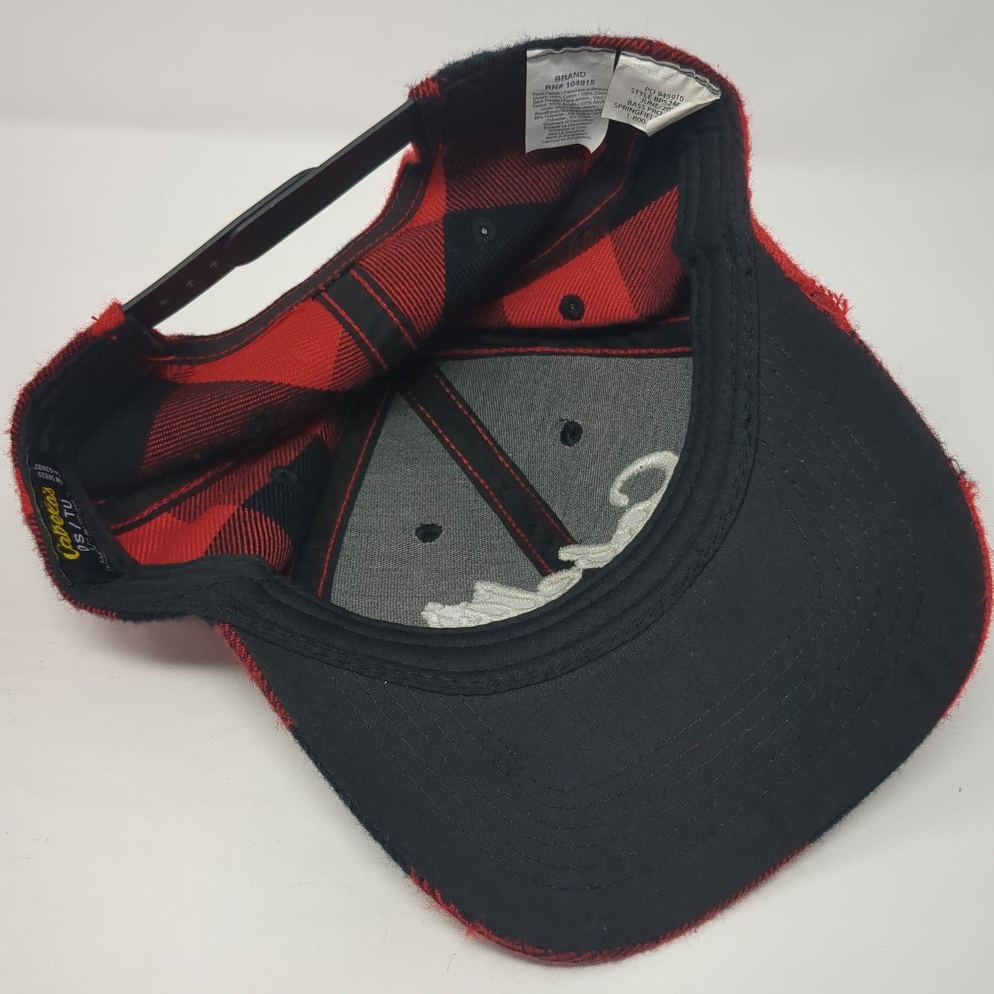 Cabela's Spell Out Snapback Hat Multicolor One Size Plaid Embroidered