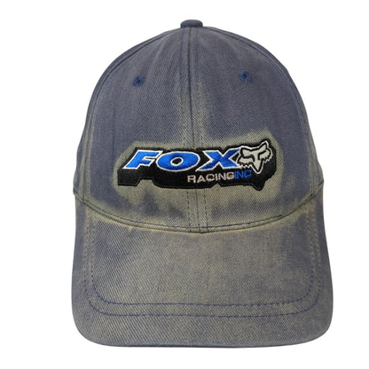 Fox Racing Inc Fitted Hat Blue Medium Flexfit Embroidered Vented Holes 6 Panel