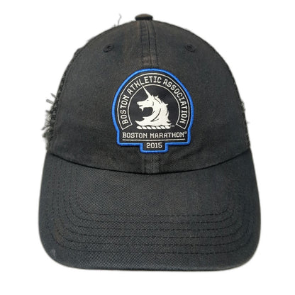 Adidas Baseball Cap Black One Size Boston Marathon 2015 BAA Logo Mesh Back Hat