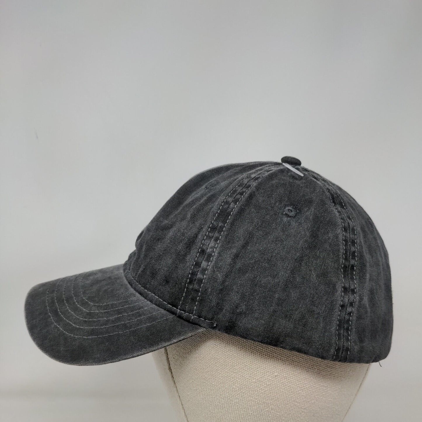Unbranded Slideback Hat Black OSFM Adjustable Solid Blank Vent Holes
