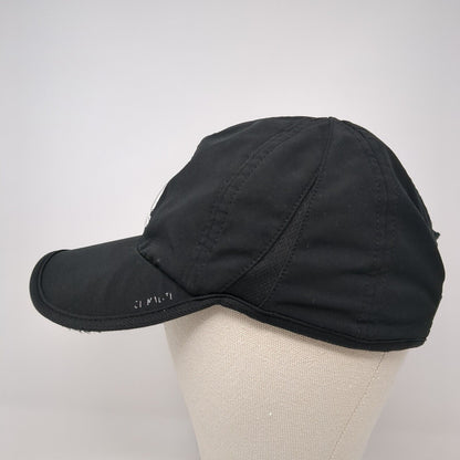 Adidas 3 Stripes Climalite Strapback Hat Black One Size Embroidered