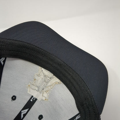 Old English K Fitted Trucker Hat Black 7 3/8-8 Mesh Back Pacific Headwear