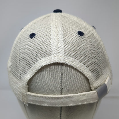 Baseball Cap White Blue Red One Size American Flag Patch Mesh Back Slideback Hat
