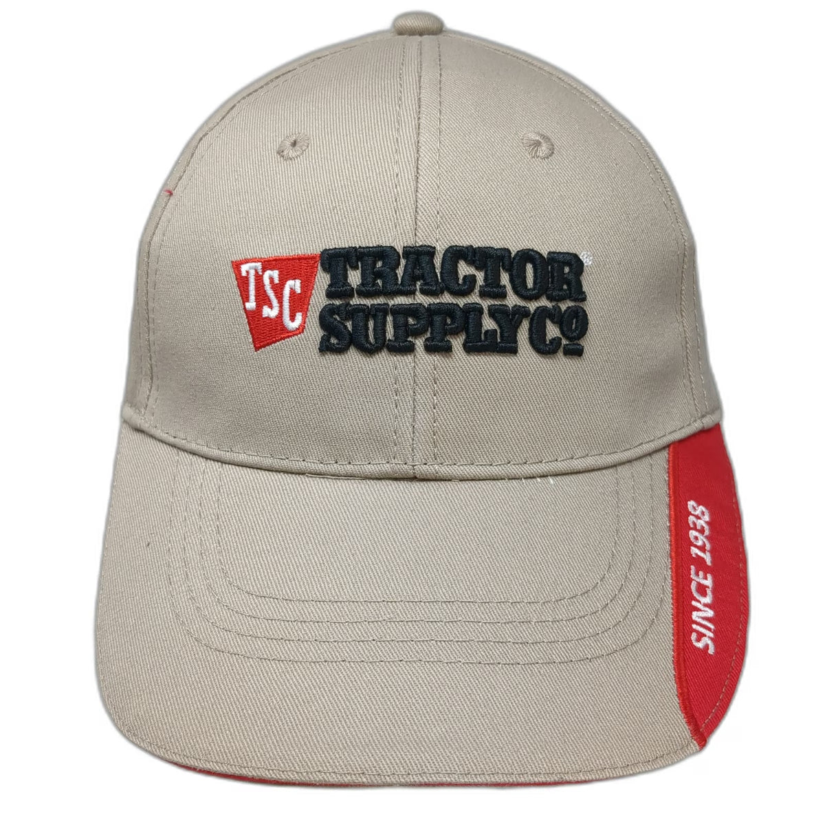 Tractor Supply Co Beige One Size Baseball Cap Embroidered Logo Since 1938 Hat