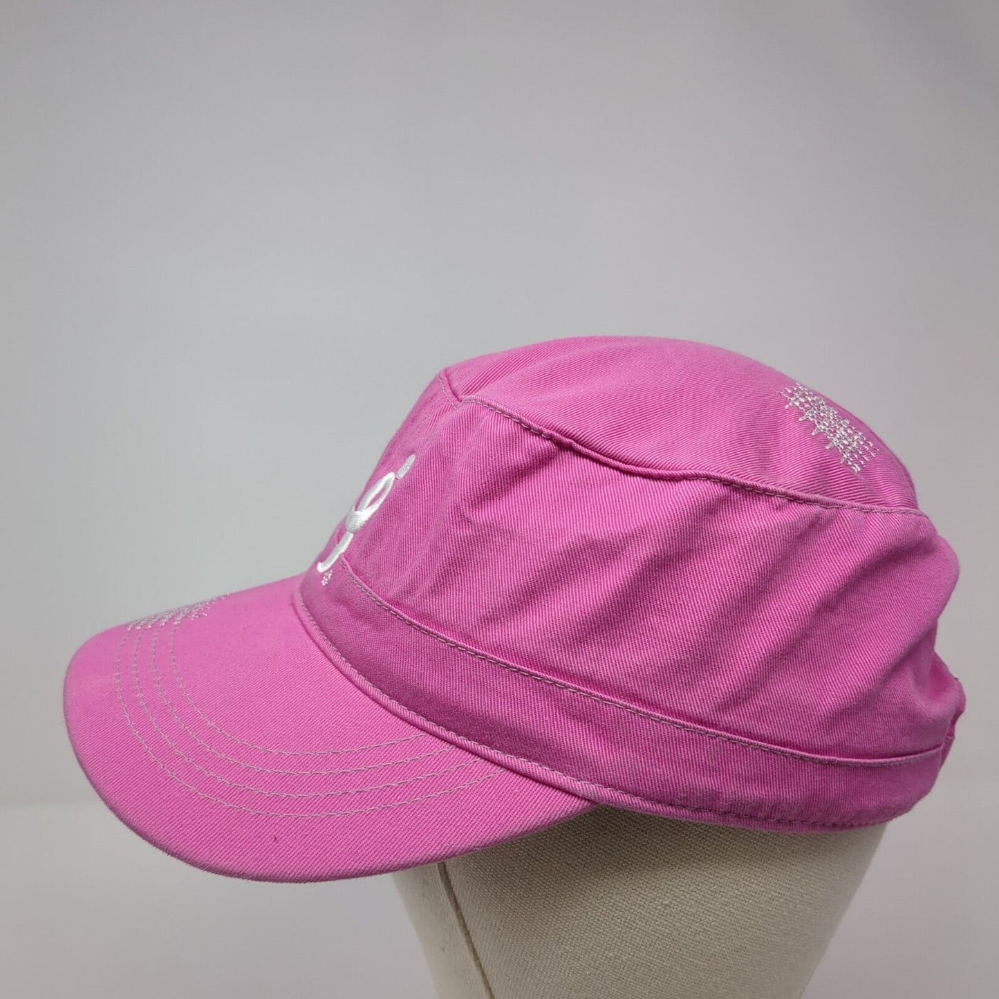 In Pink Cadet Army Cap Pink One Size Adjustable Embroidered Distressed Cotton