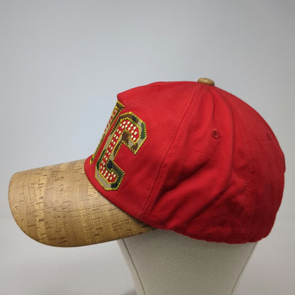 TNC 5 Panel Red Beige One Size NYC Camo Studded Cork Brim Slideback Cotton Hat