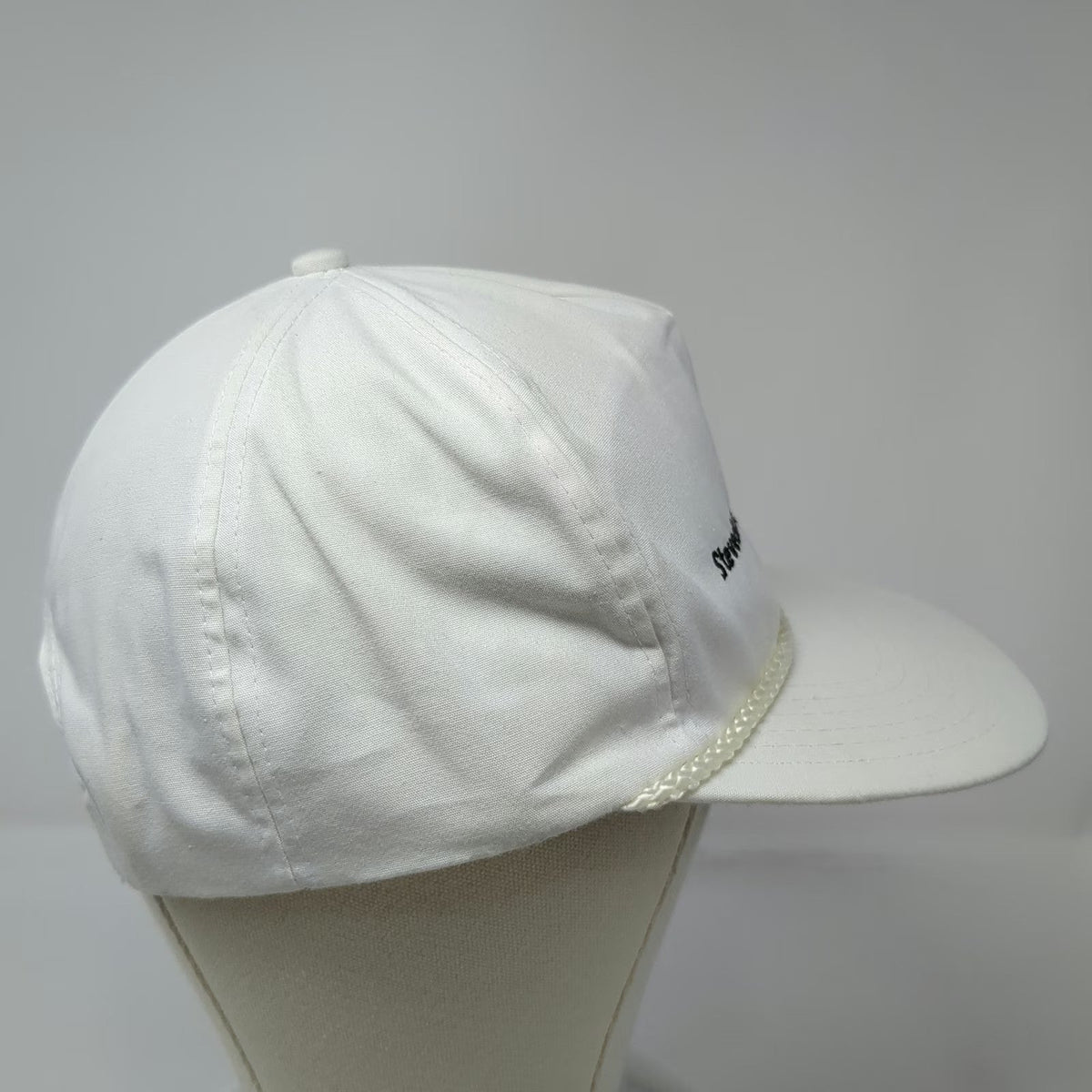 White 5 Panel One Size Stevedoring Systems Inc Corporate Logo Rope Snapback Hat