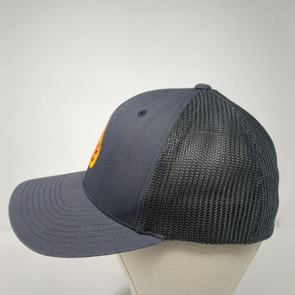 Port Authority Fitted Mesh Back Trucker Hat Gray L/XL Flexfit Logo