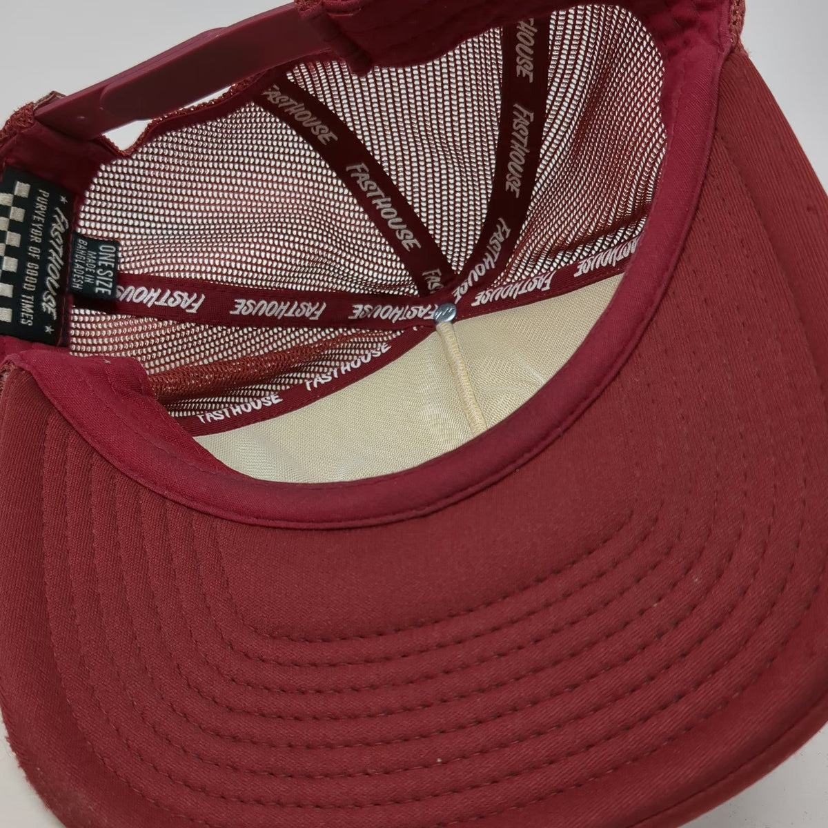 Fasthouse Trucker Hat Red One Size Moto Crew Mesh Snapback House of Good Times