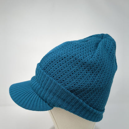 Unbranded Knit Beanie Hat Blue One Size Solid Stretch Blank Outdoor