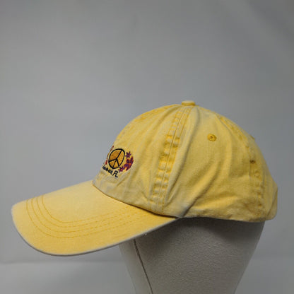 Smiley Peace Flowers Redington Beach FL Strapback Hat Yellow OSFA Jhats