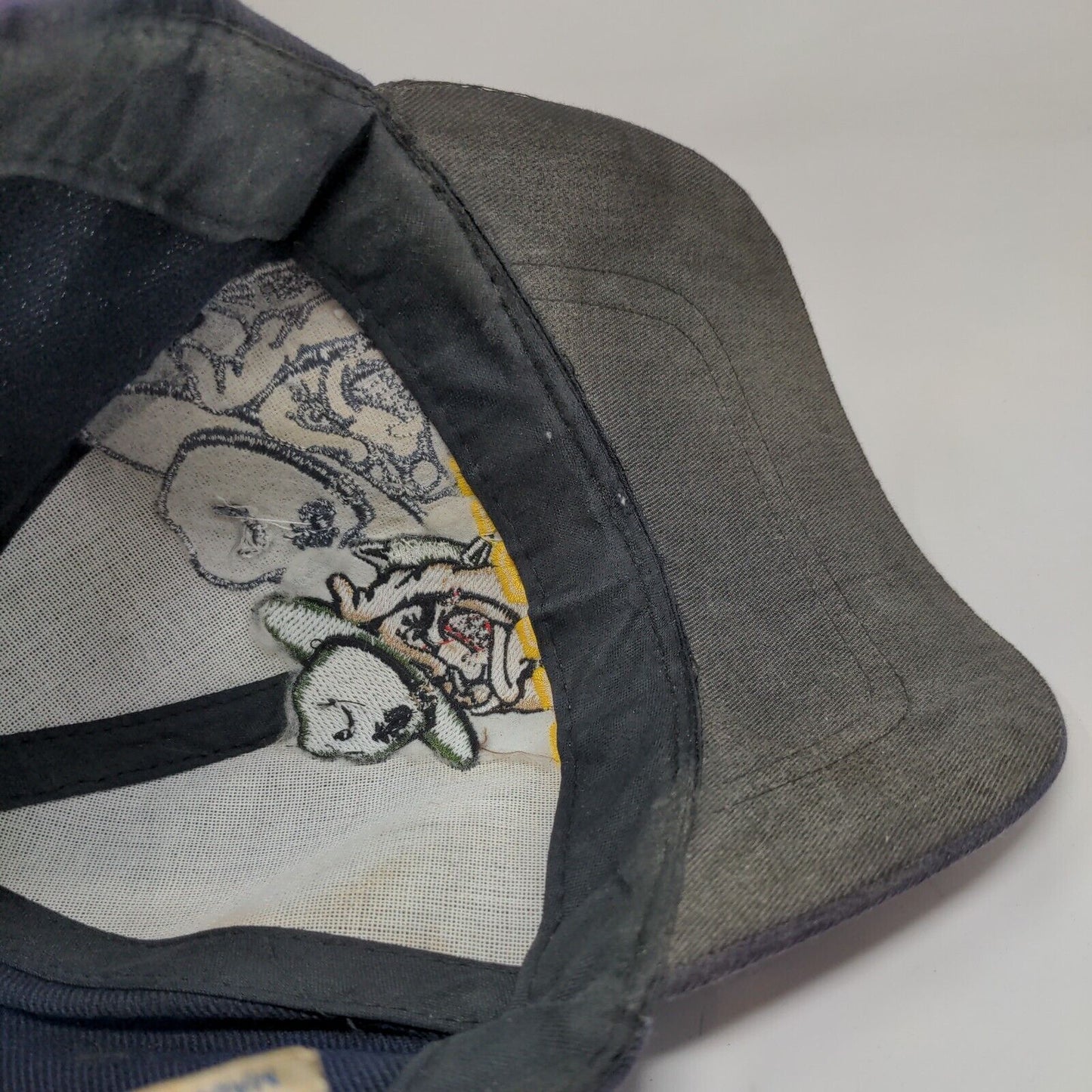 USMC Bulldog I Can't Hear You Strapback Hat Purple OSFA Embroidered