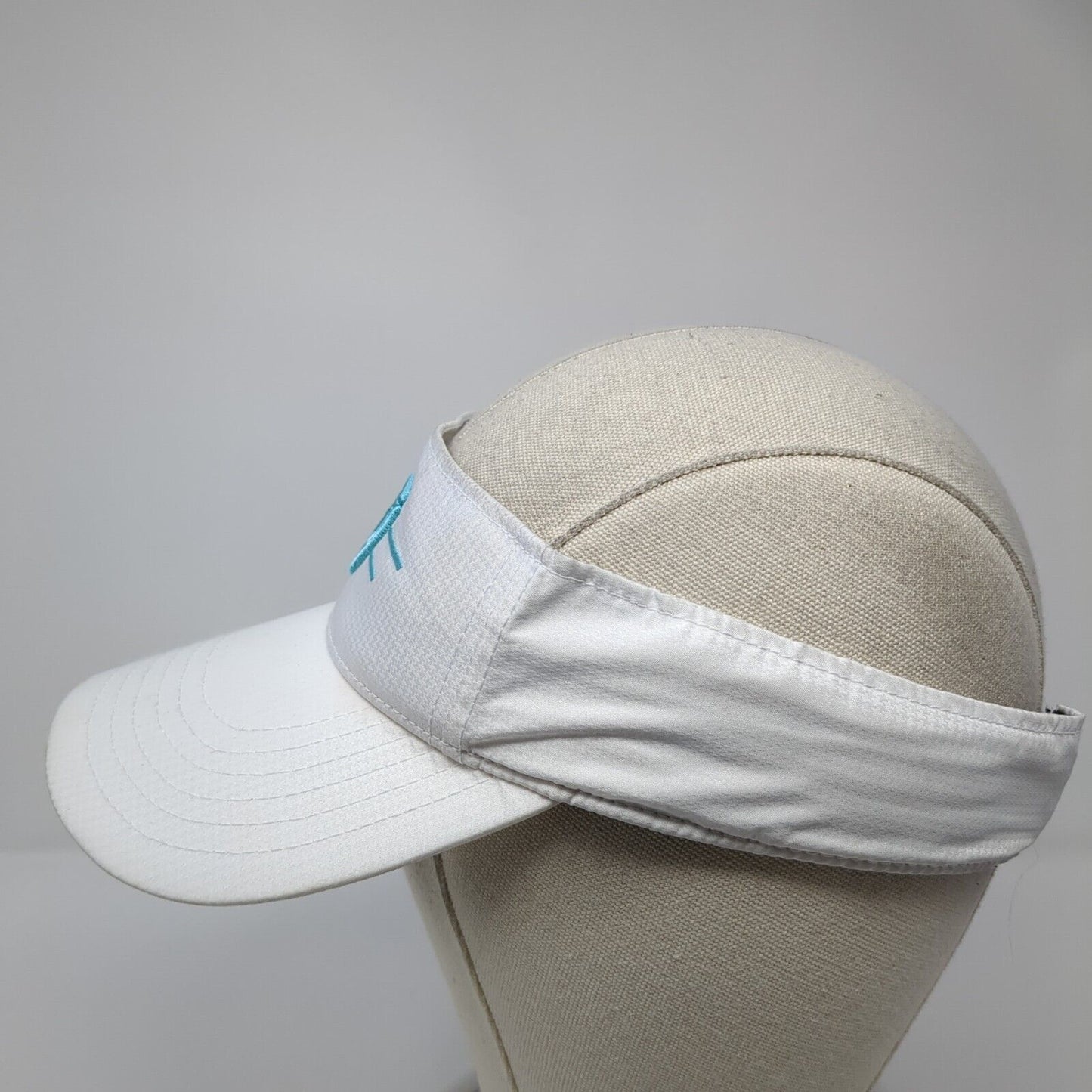 Signatures Strapback Sun Visor Hat White One Size Adjustable Logo