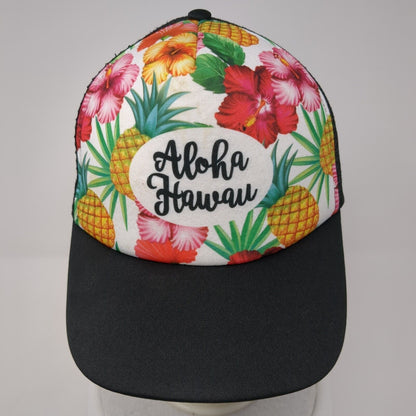 Aloha Hawaii Snapback Mesh Back Trucker Hat Multicolor One Size Floral