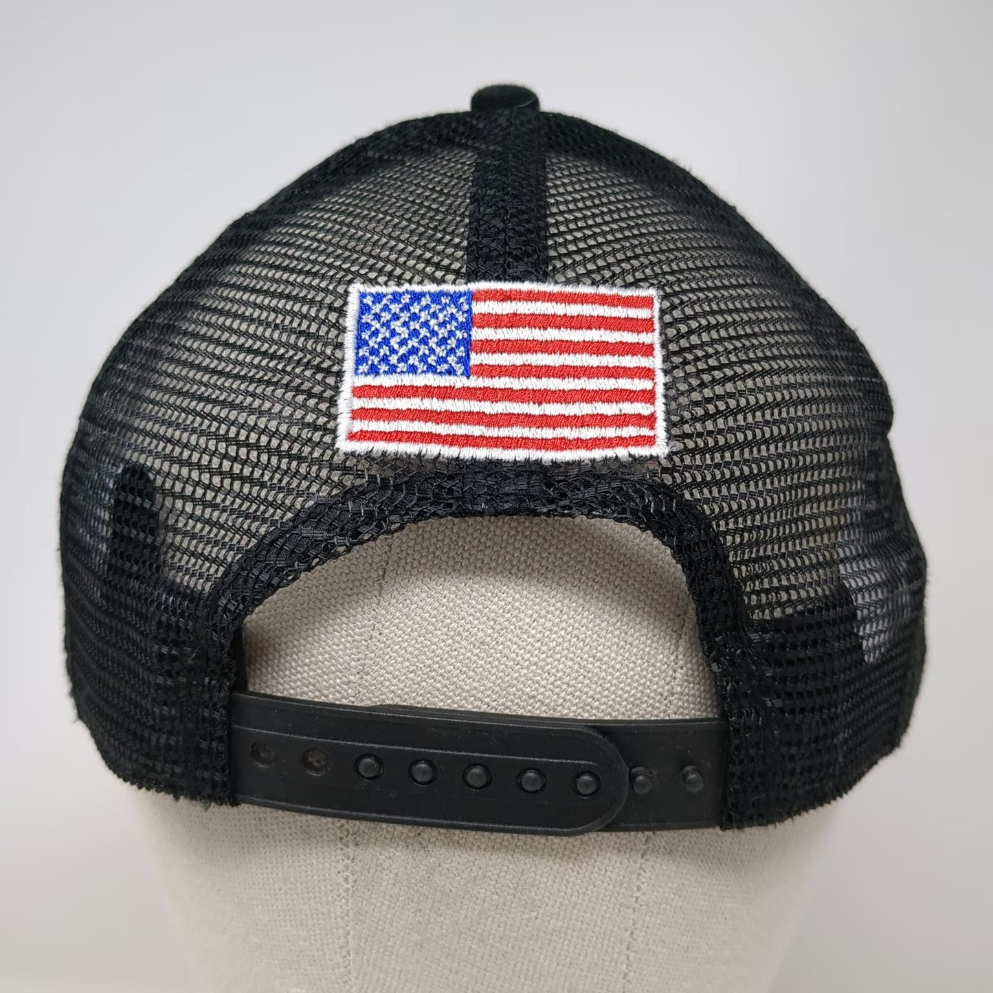 New Era Trucker Hat Green Camo One Size Ahlborn Structural Steel American Flag