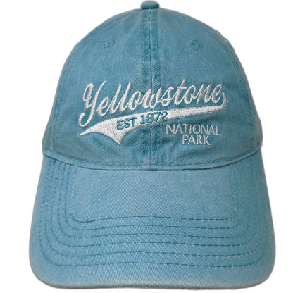 Yellowstone National Park EST 1872 Baseball Cap Blue One Size Strapback Hat