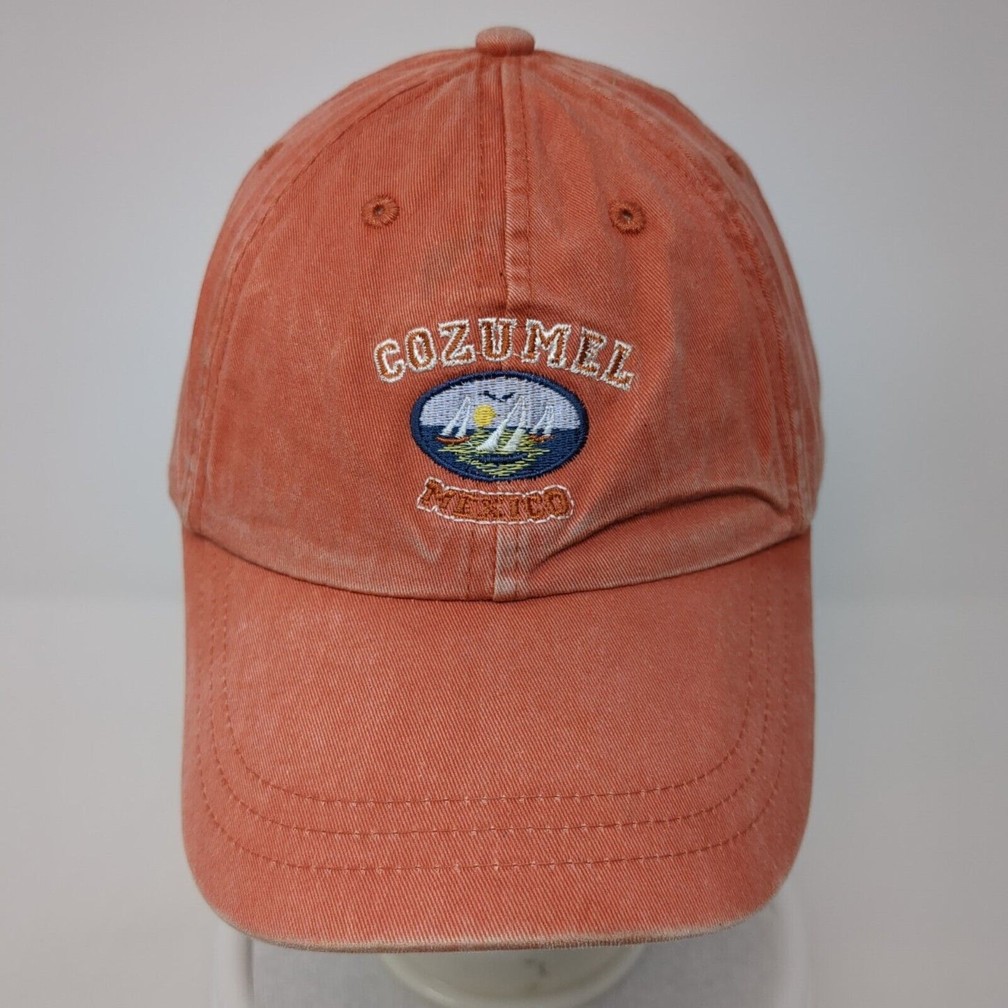 Cozumel Mexico Strapback Hat Orange One Size Adjustable Embroidered Yacht Club