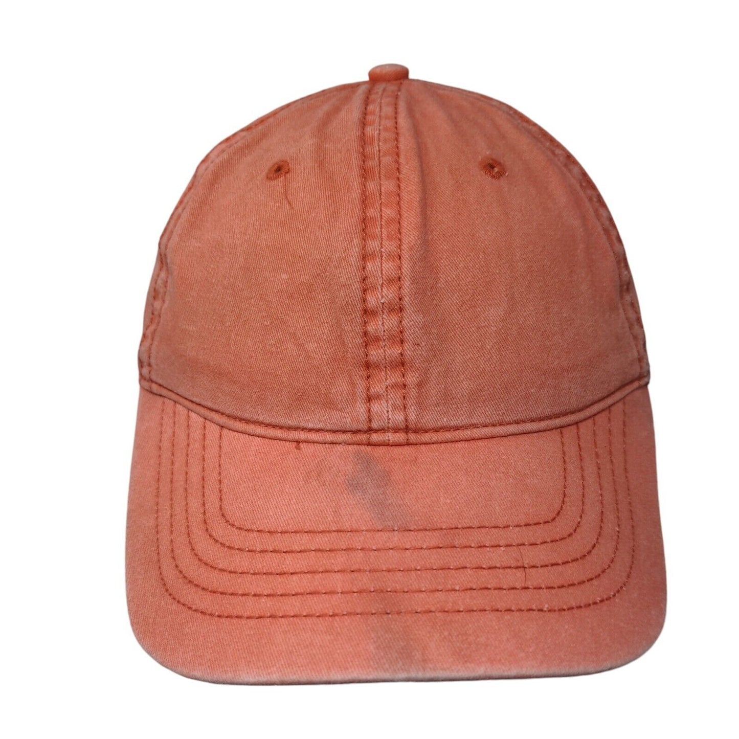 Unbranded Slideback Hat Orange OSFM Adjustable Vented Holes 6 Panel Blank