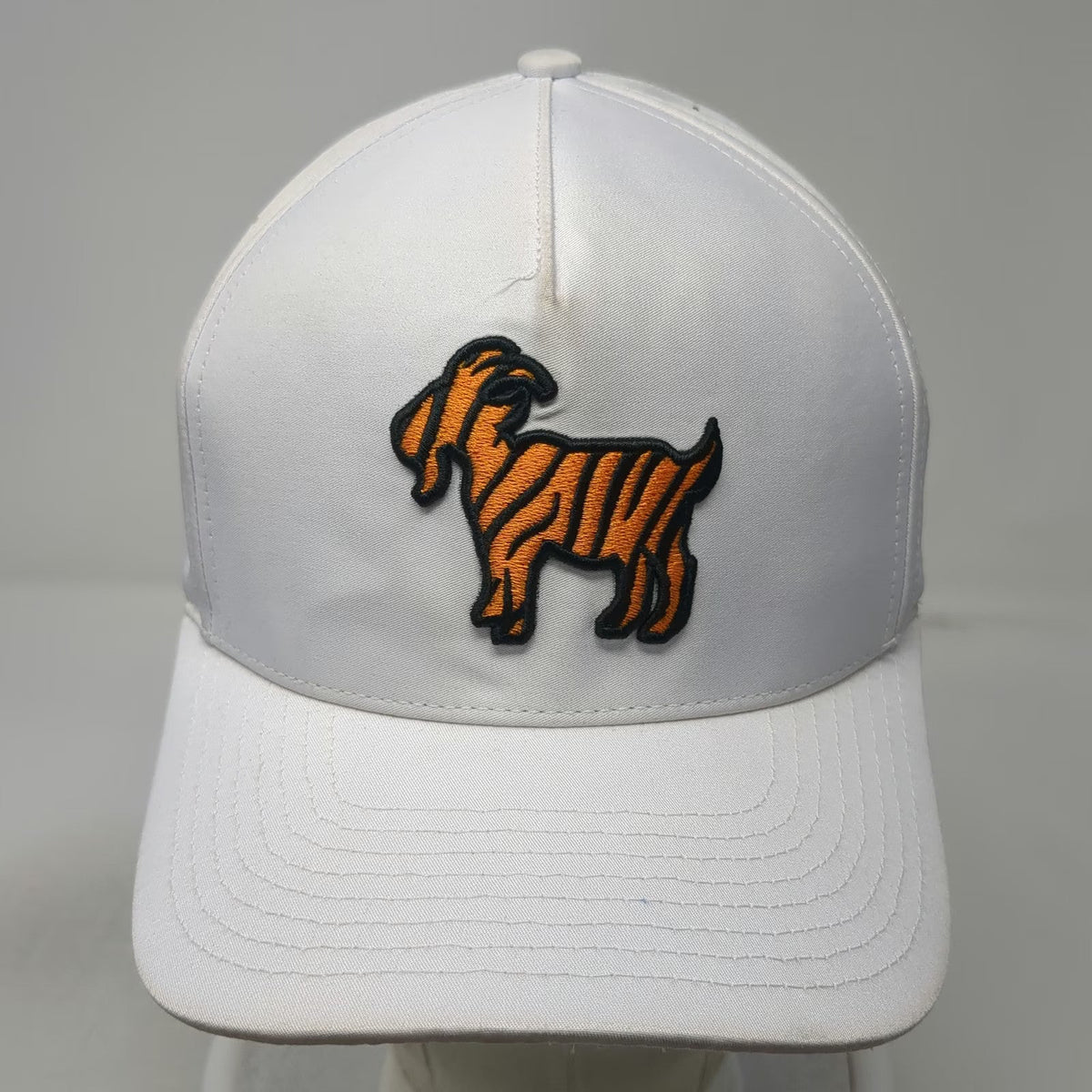 Waggle Trucker Hat White One Size Golf Tiger Striped Goat Performance Snapback