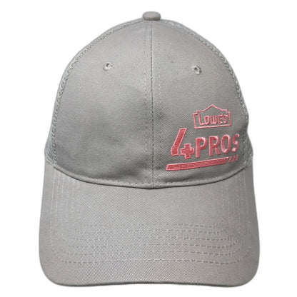 Lowe's 4 PROS Logo Gray Trucker Hat One Size Pink Snapback Mesh Back Workwear
