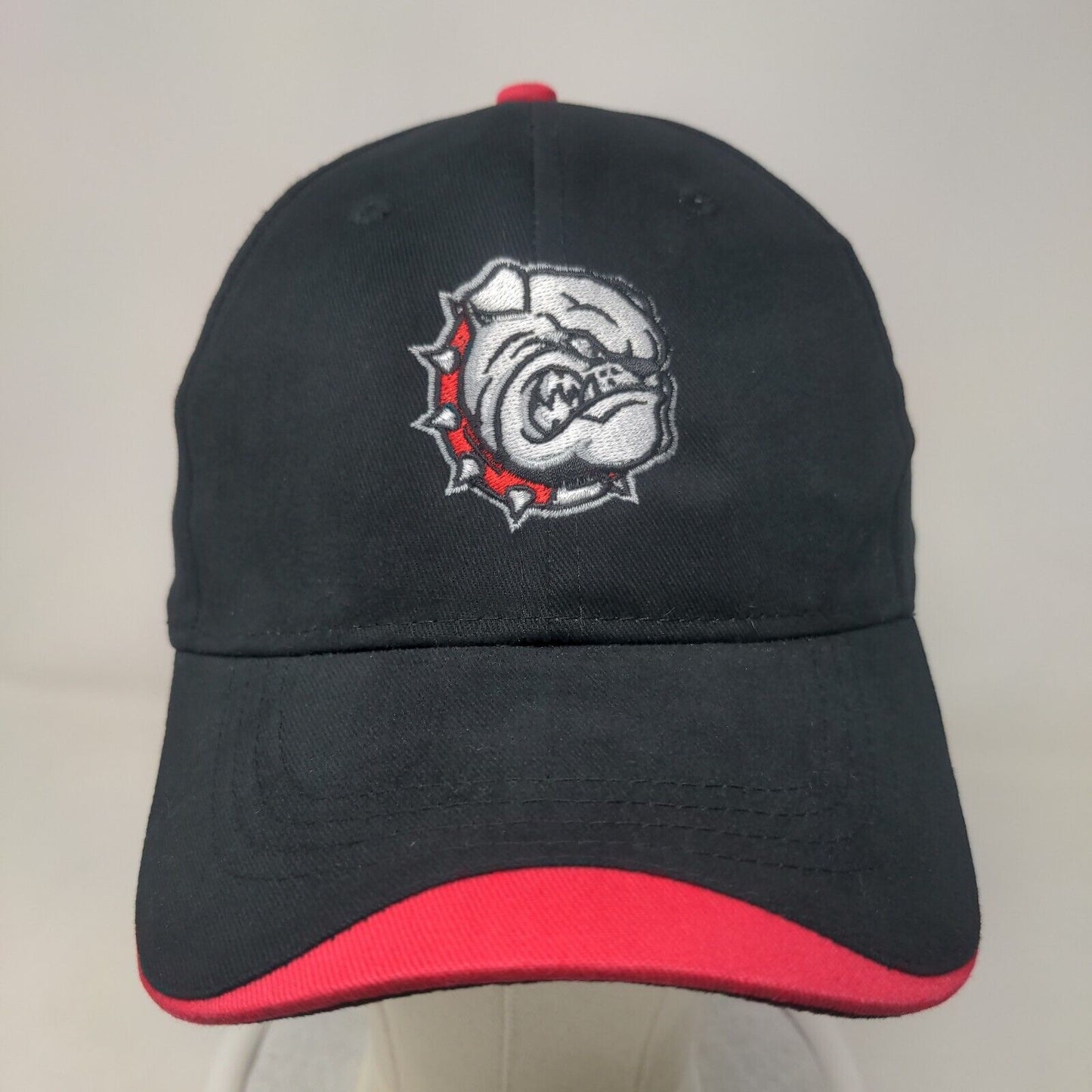 Hit Wear Men's Strapback Hat Black OSFA Embroidered McPherson Bulldogs Logo