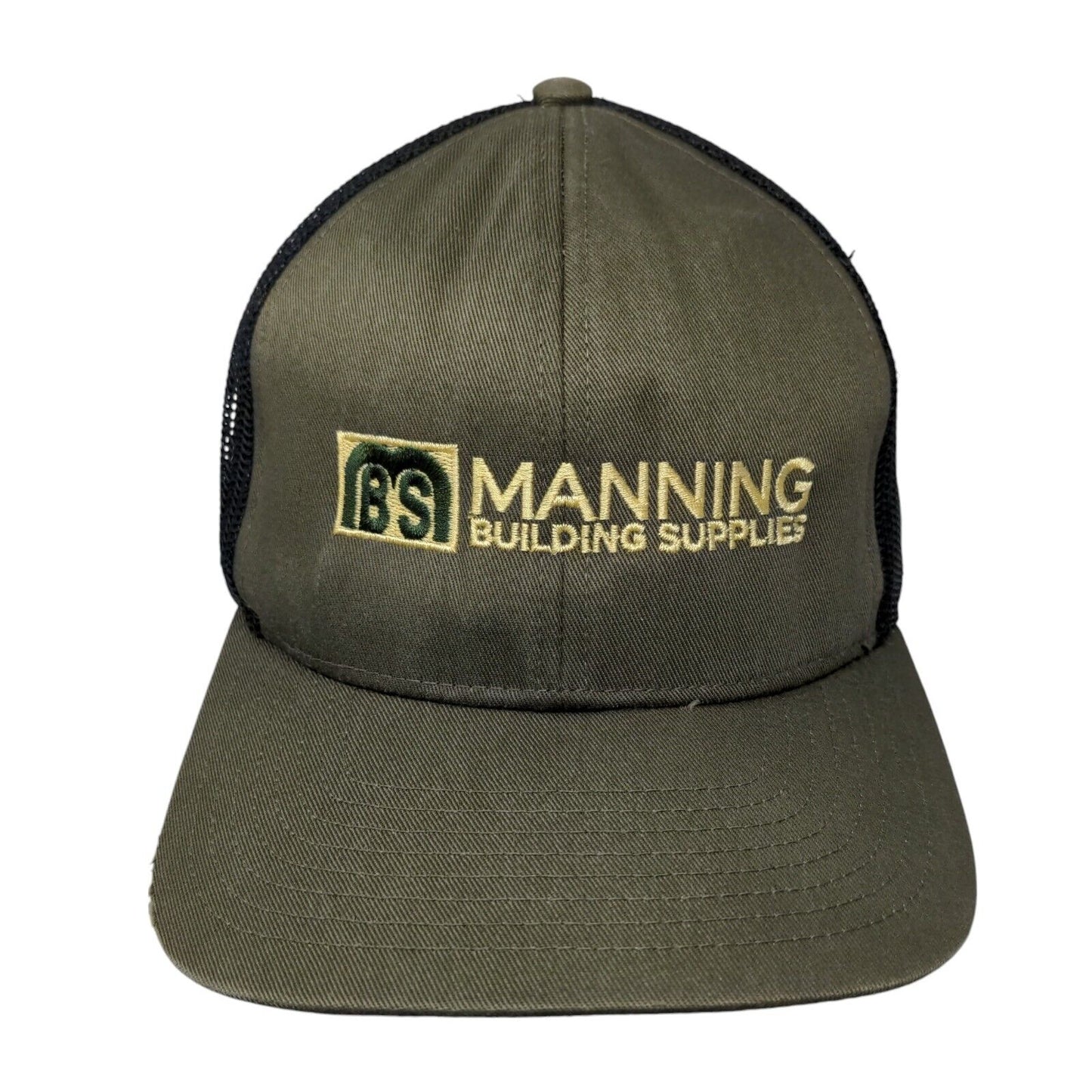 Manning Building Supplies Snapback Trucker Hat Brown OS Mesh Back Cap America