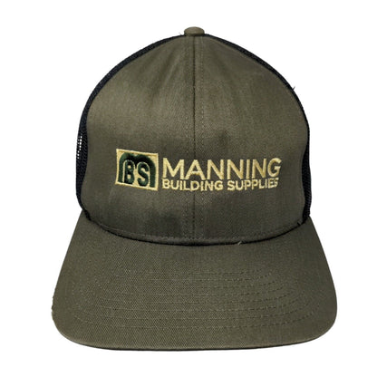 Manning Building Supplies Snapback Trucker Hat Brown OS Mesh Back Cap America