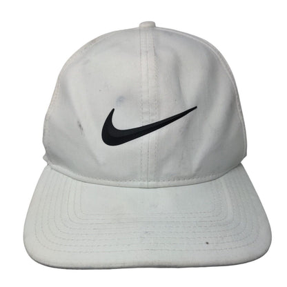 Nike Golf Snapback Hat White OSFM Adjustable Breathable Dri-Fit 6 Panel