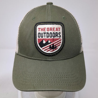 Granule Trucker Hat Green Beige One Size Great Outdoors Patch Snapback Mesh Back
