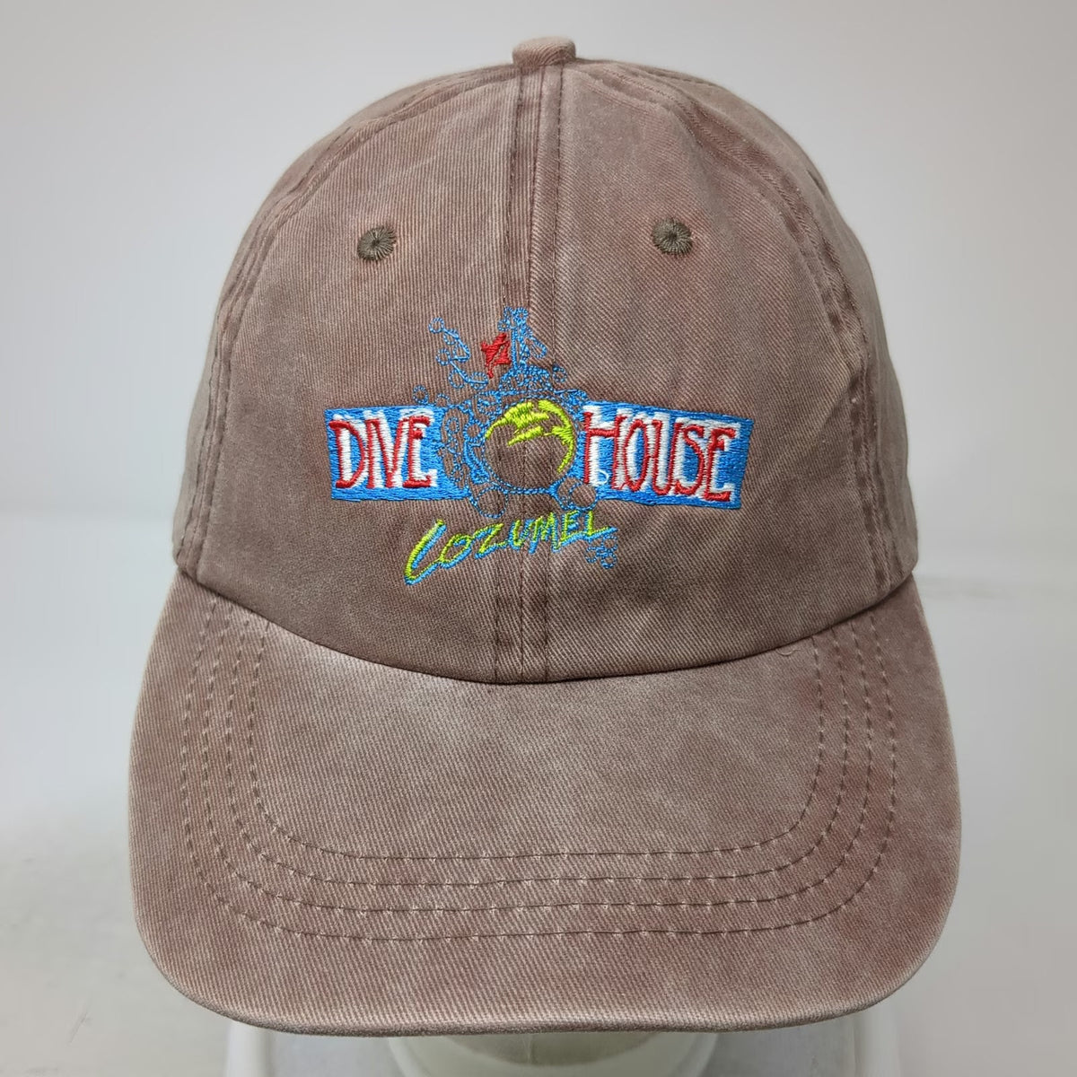 OSCAPS Baseball Cap Brown One Size Dive House Cozumel Strapback Diving Sport Hat