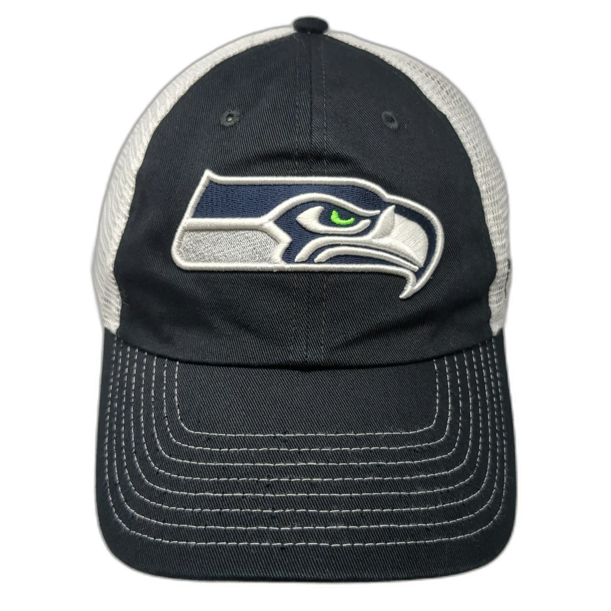 Fanatics Seattle Seahawks NFL Trucker Hat Black One Size Mesh Back Snapback Logo