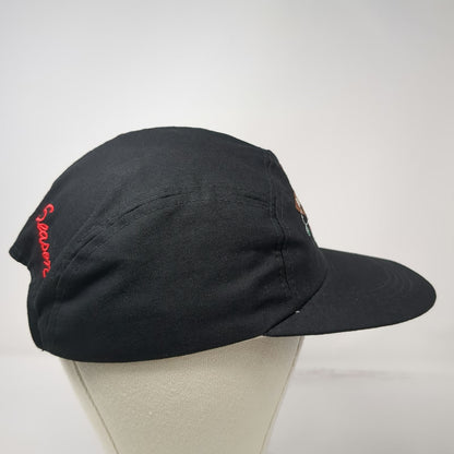 Looney Tunes 5 Panel Hat Black Vintage Taz the Season Christmas Lights Holiday