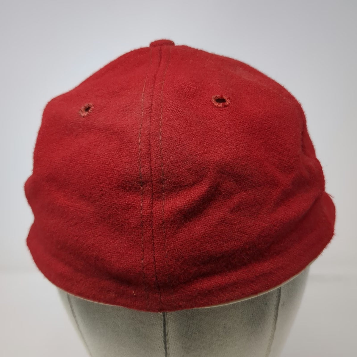 AJD Baseball Cap Red One Size Fitted Blank Green Underbrim Wool Pro-Cap Hat