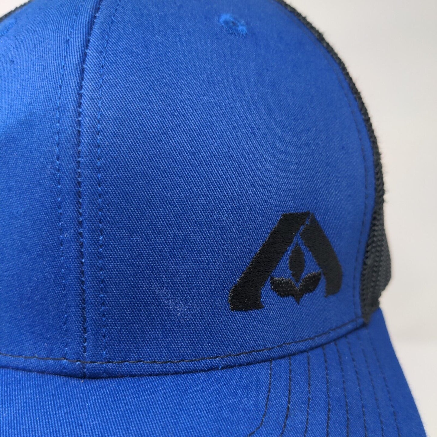 Richardson Snapback Trucker Hat Blue One Size Adjustable Embroidered Mesh Back