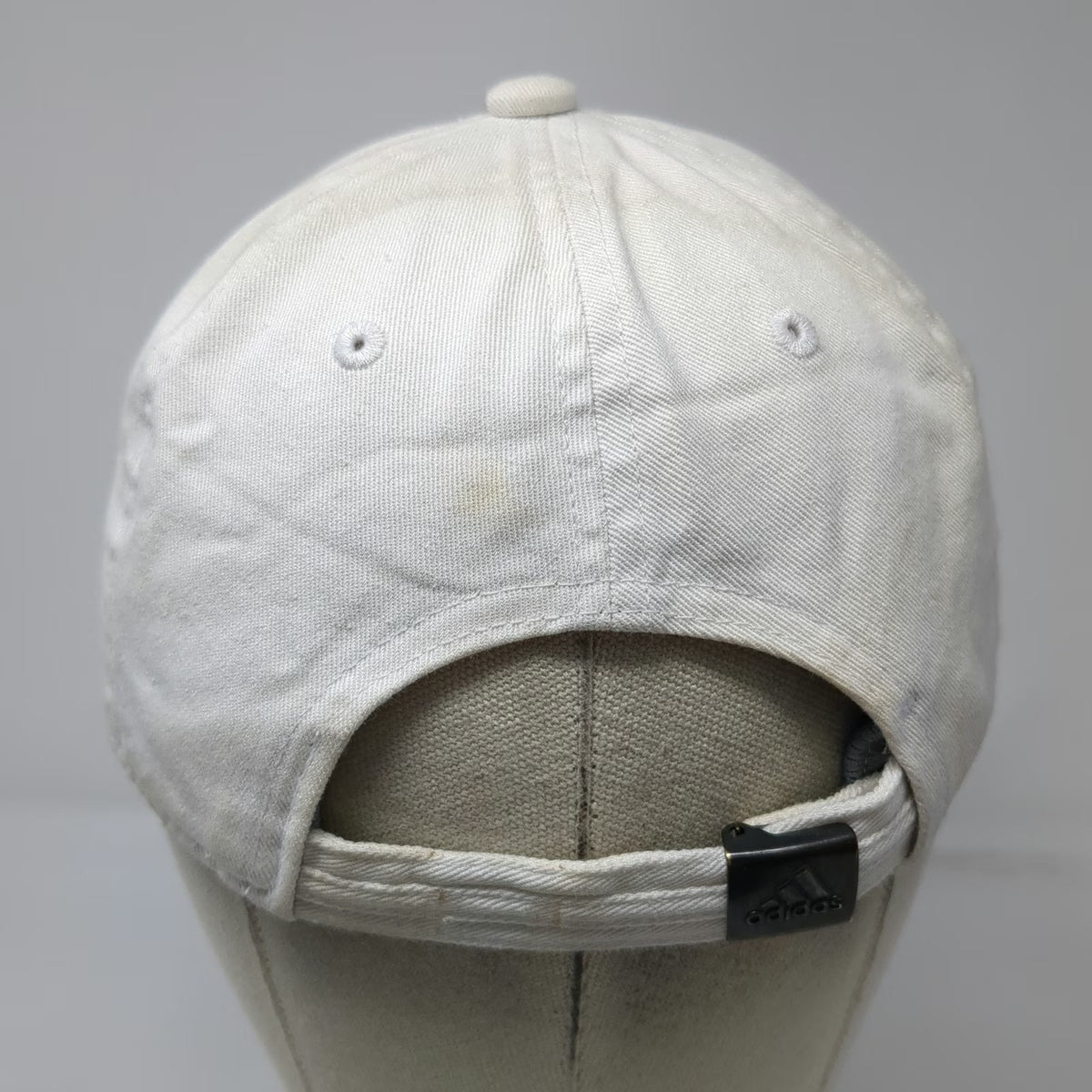 Adidas Baseball Cap White One Size Slideback Embroidered Logo Cotton Adjustable