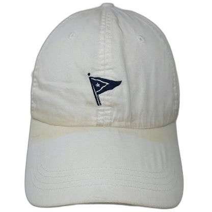 Ahead Baseball Cap White One Size Lightweight Slideback Cotton Burgee Flag Hat