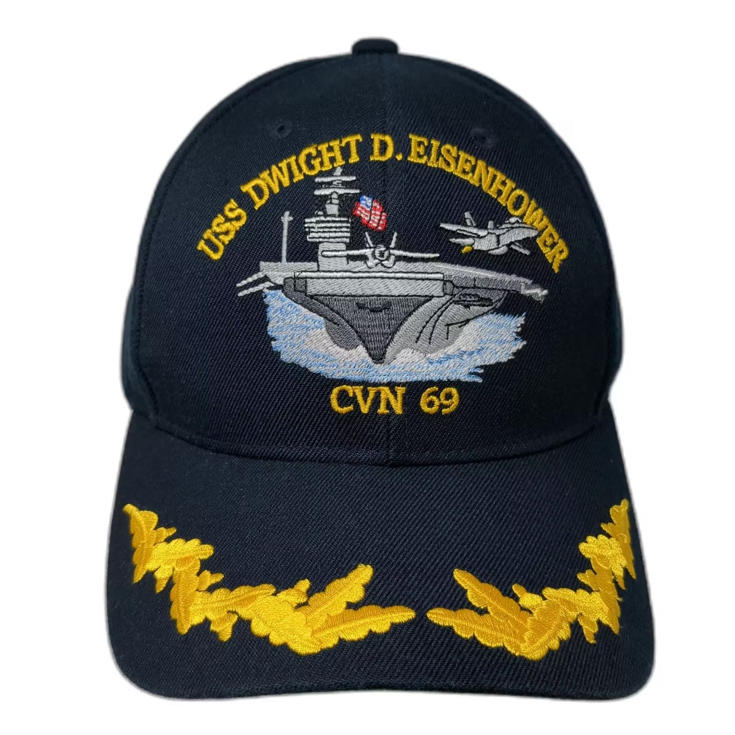 The Corps Blue USS Dwight D Eisenhower CVN 69 Scrambled Eggs Baseball Cap Hat OS